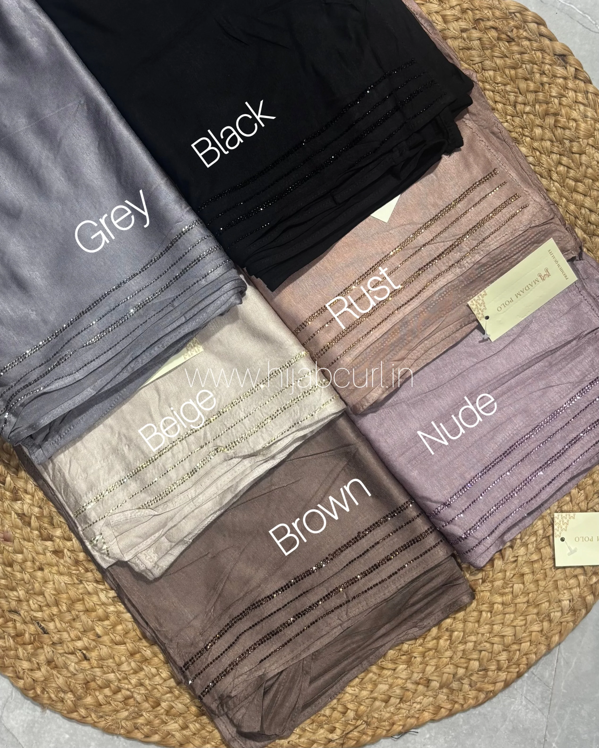 Jersey Hijab - Border Stone Work - Image 4