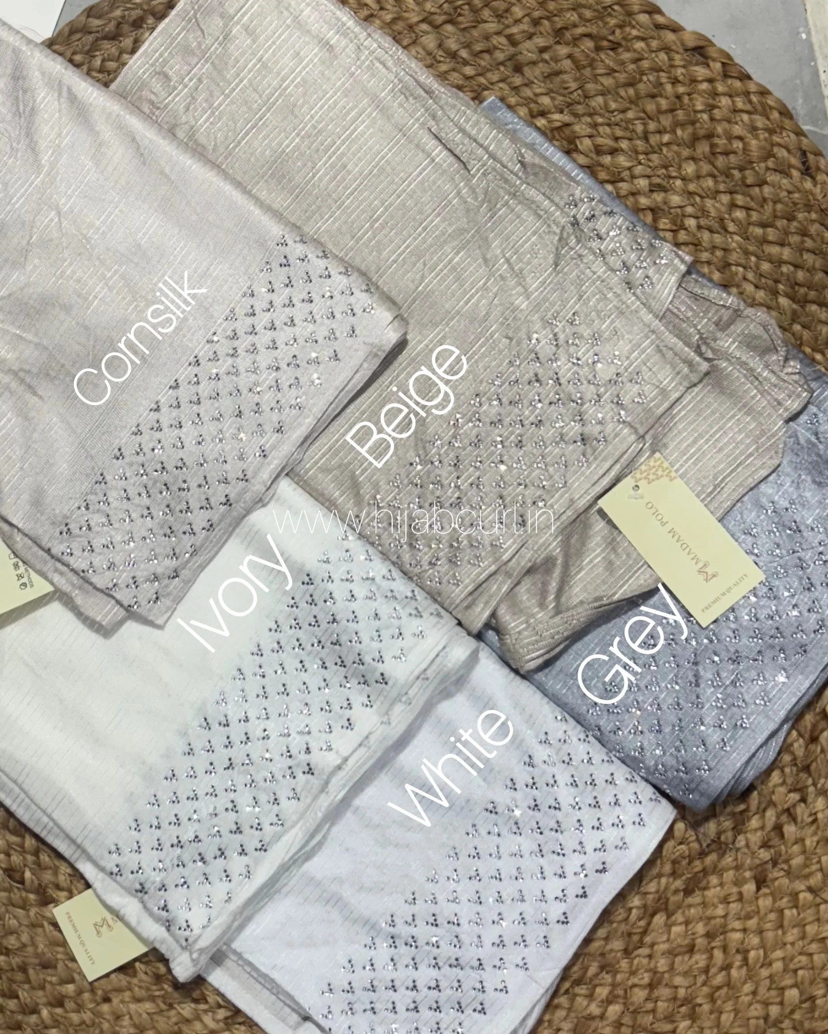 Jersey Hijab - Border Stone Work - Image 3