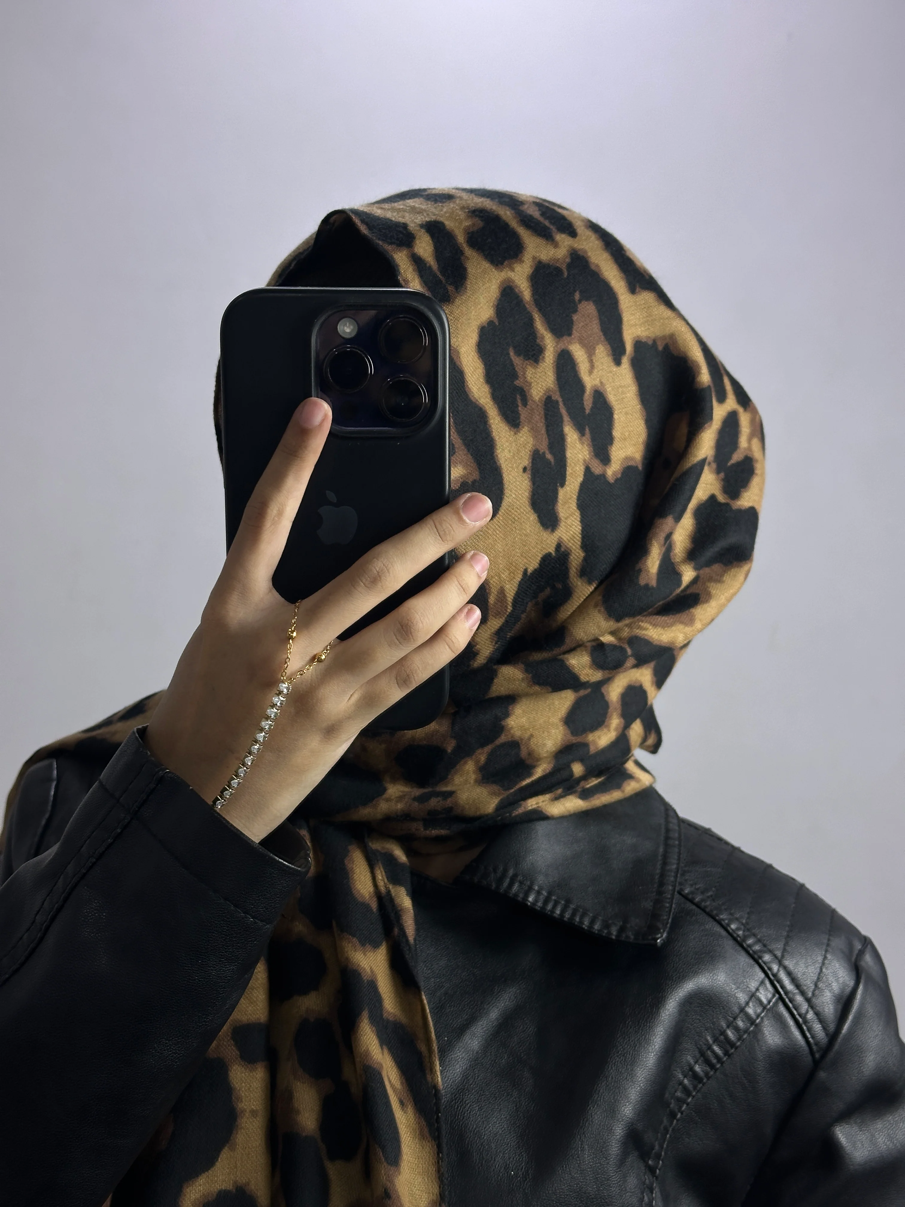 Savannah Modal Leopard Print Hijab - Coffee - Image 4