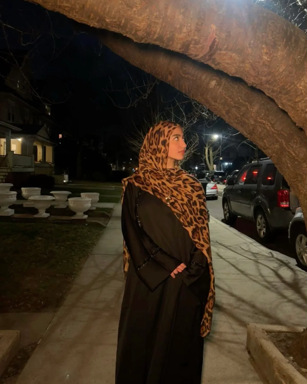 Savannah Modal Leopard Print Hijab - Coffee - Image 7