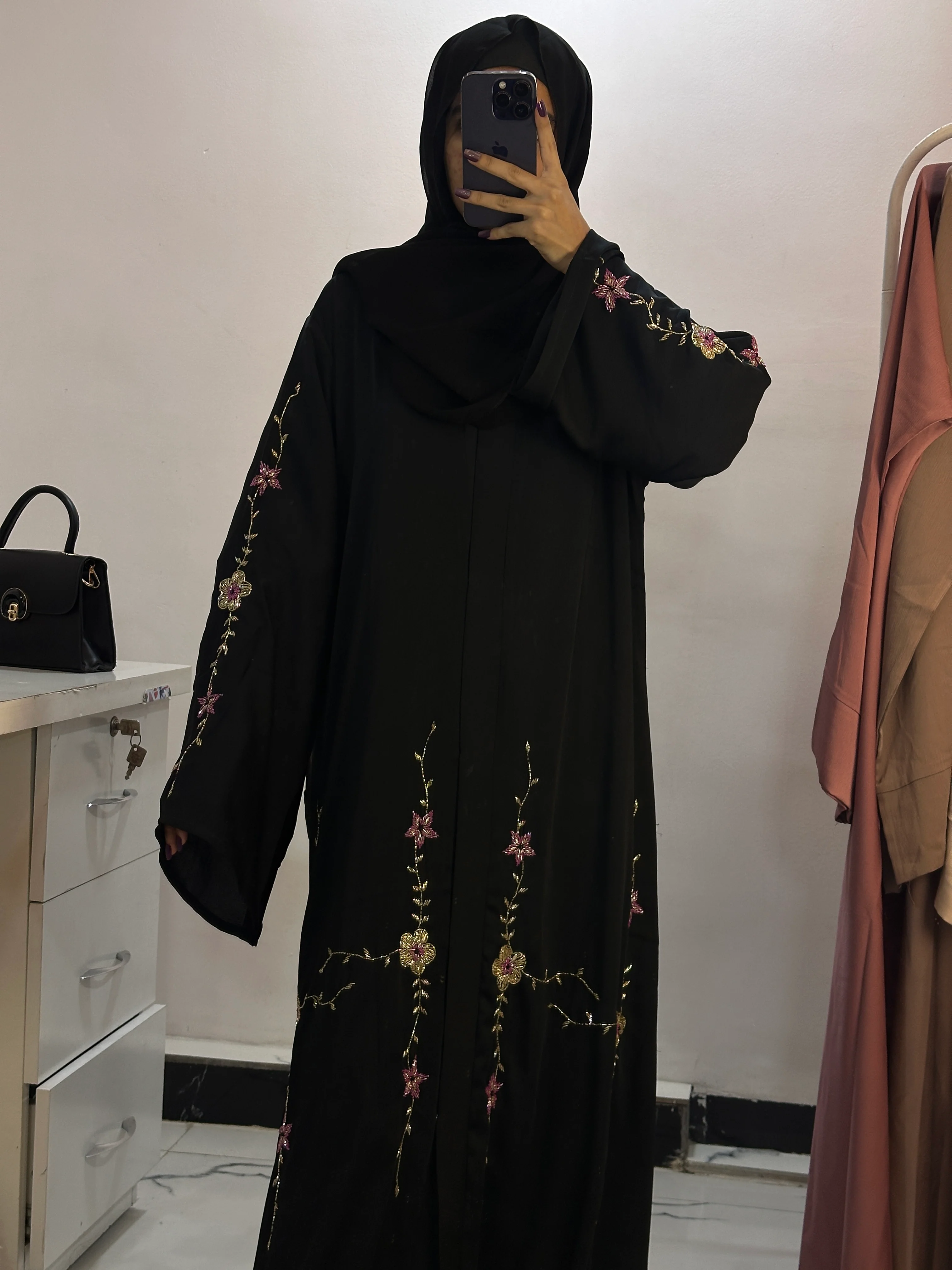 Luxurious Hand Work Abaya - Perfect For Party Wear - Image 6