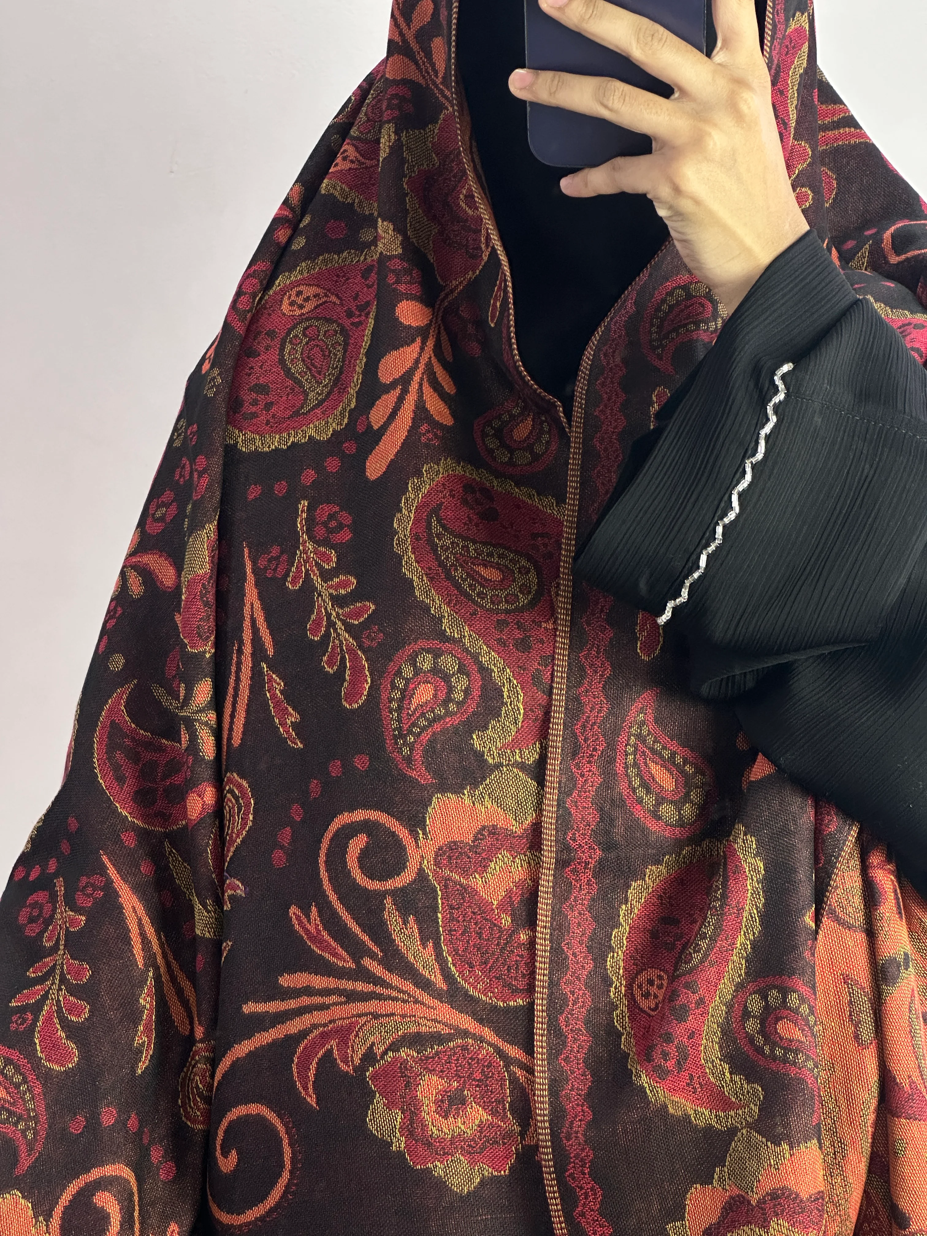 Luxury pashmina shawl - Black - Image 2