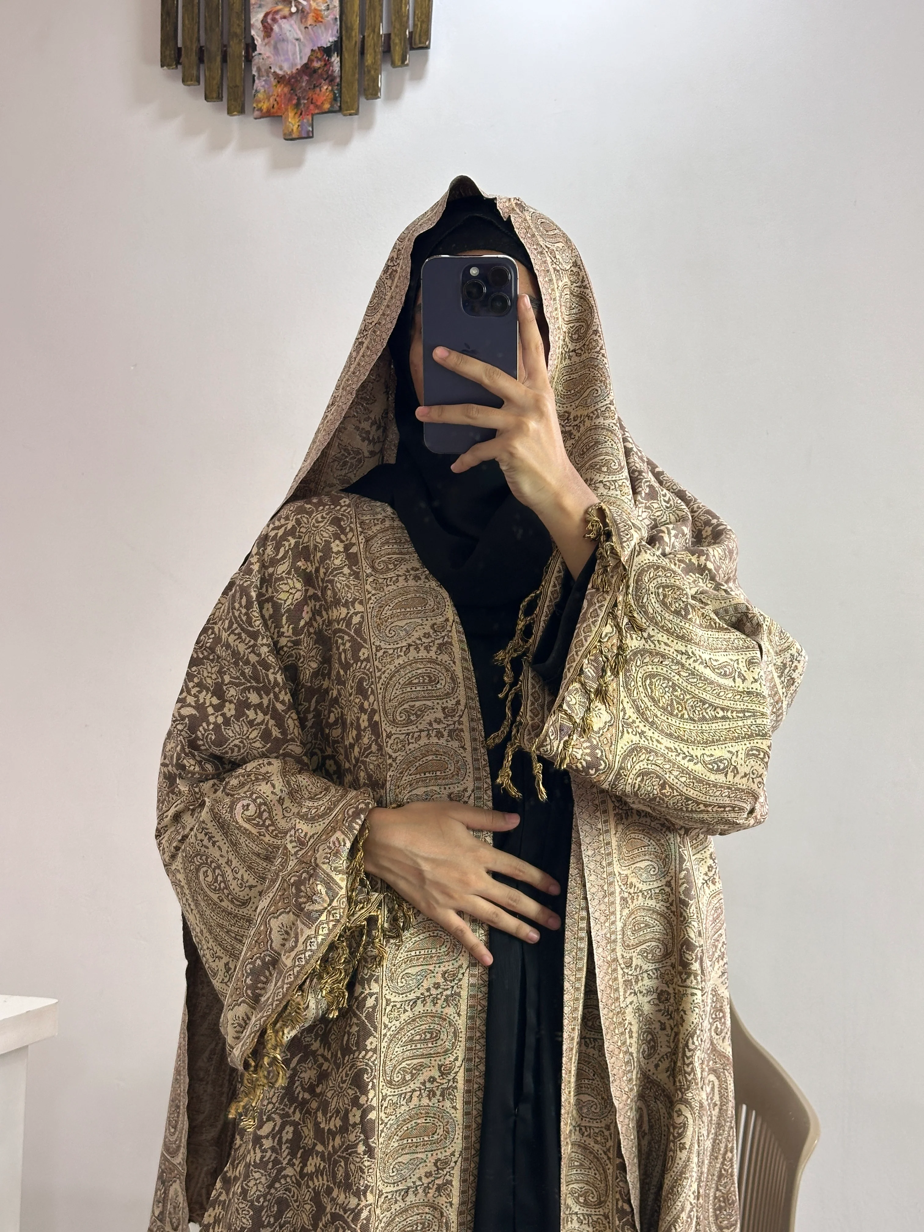 Pashmina Abaya With Shawl - Image 3