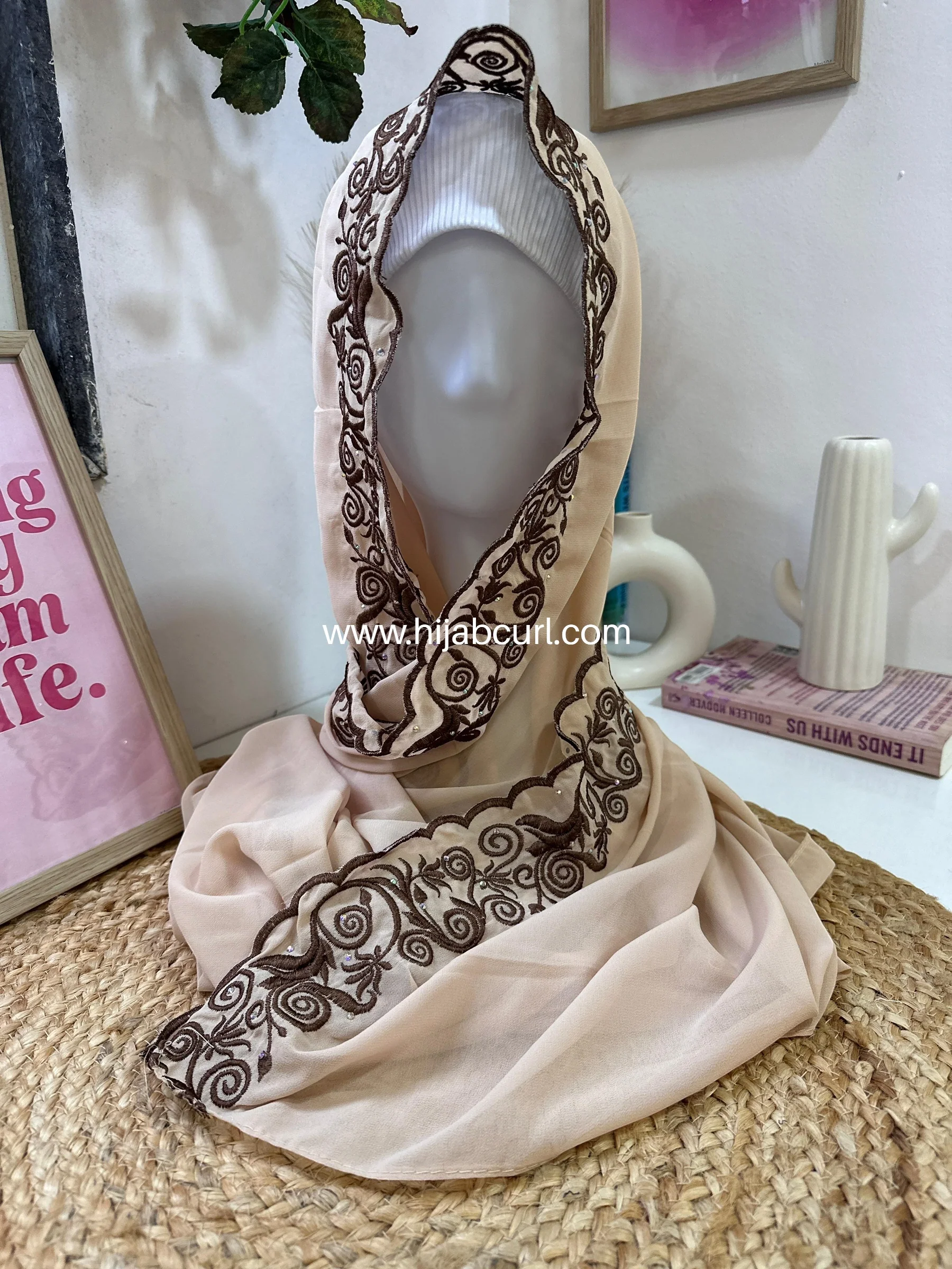 Premium Chiffon Embroidered Hijab - Image 10