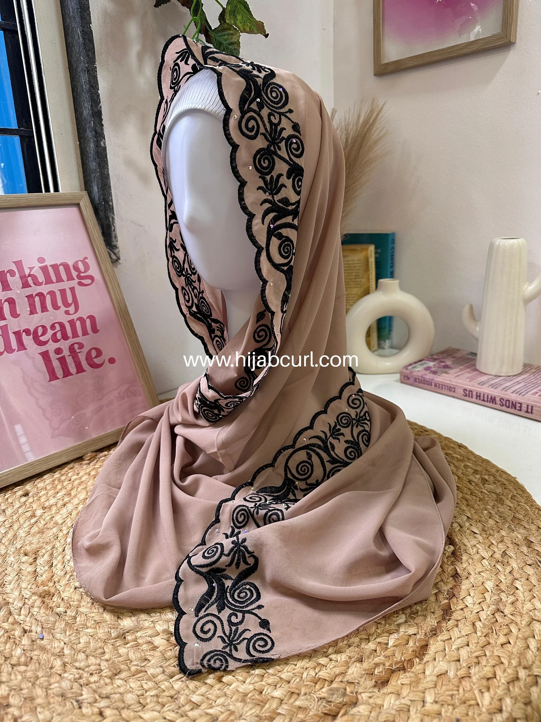 Premium Chiffon Embroidered Hijab - Image 11