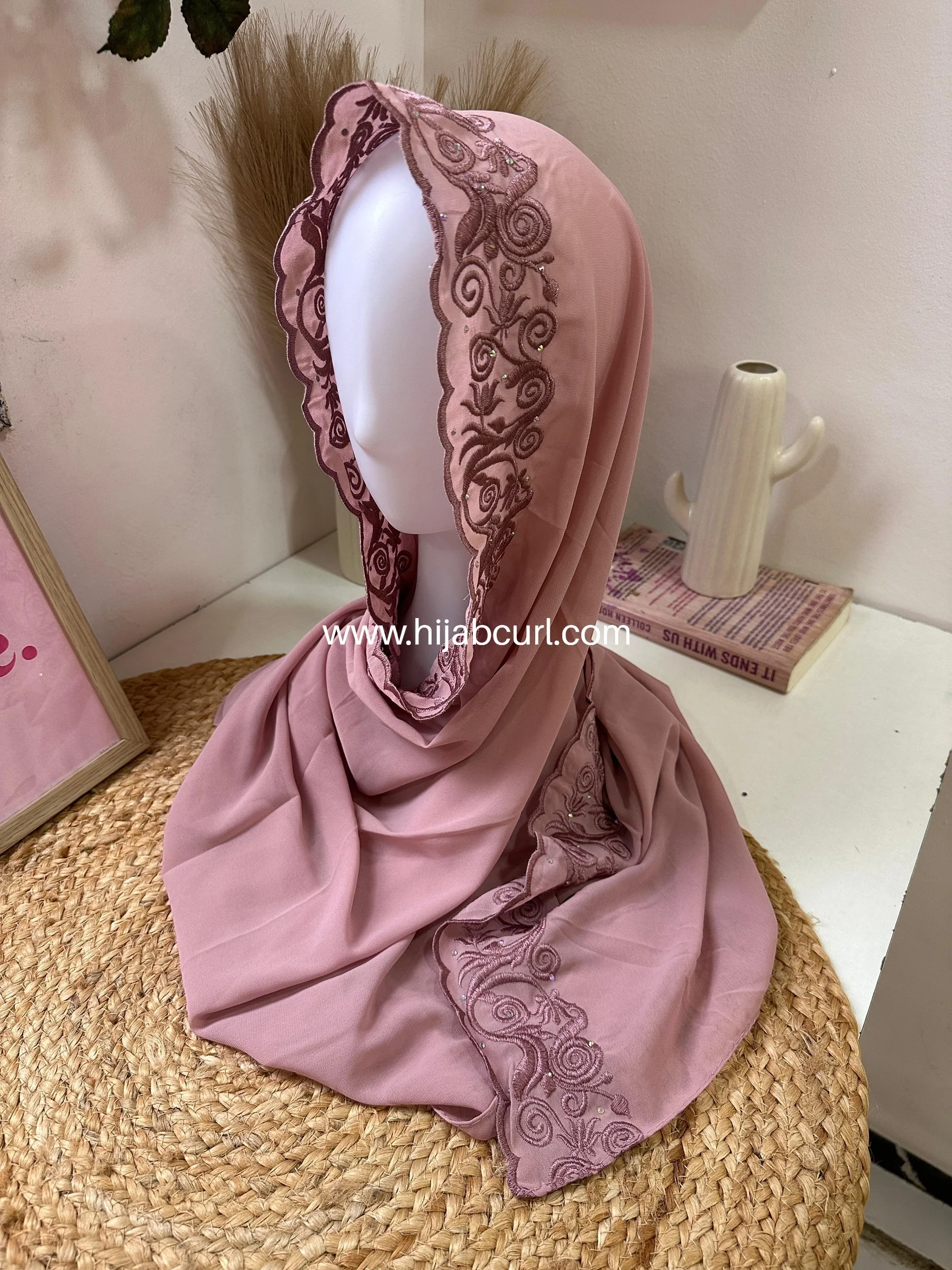 Premium Chiffon Embroidered Hijab - Image 3