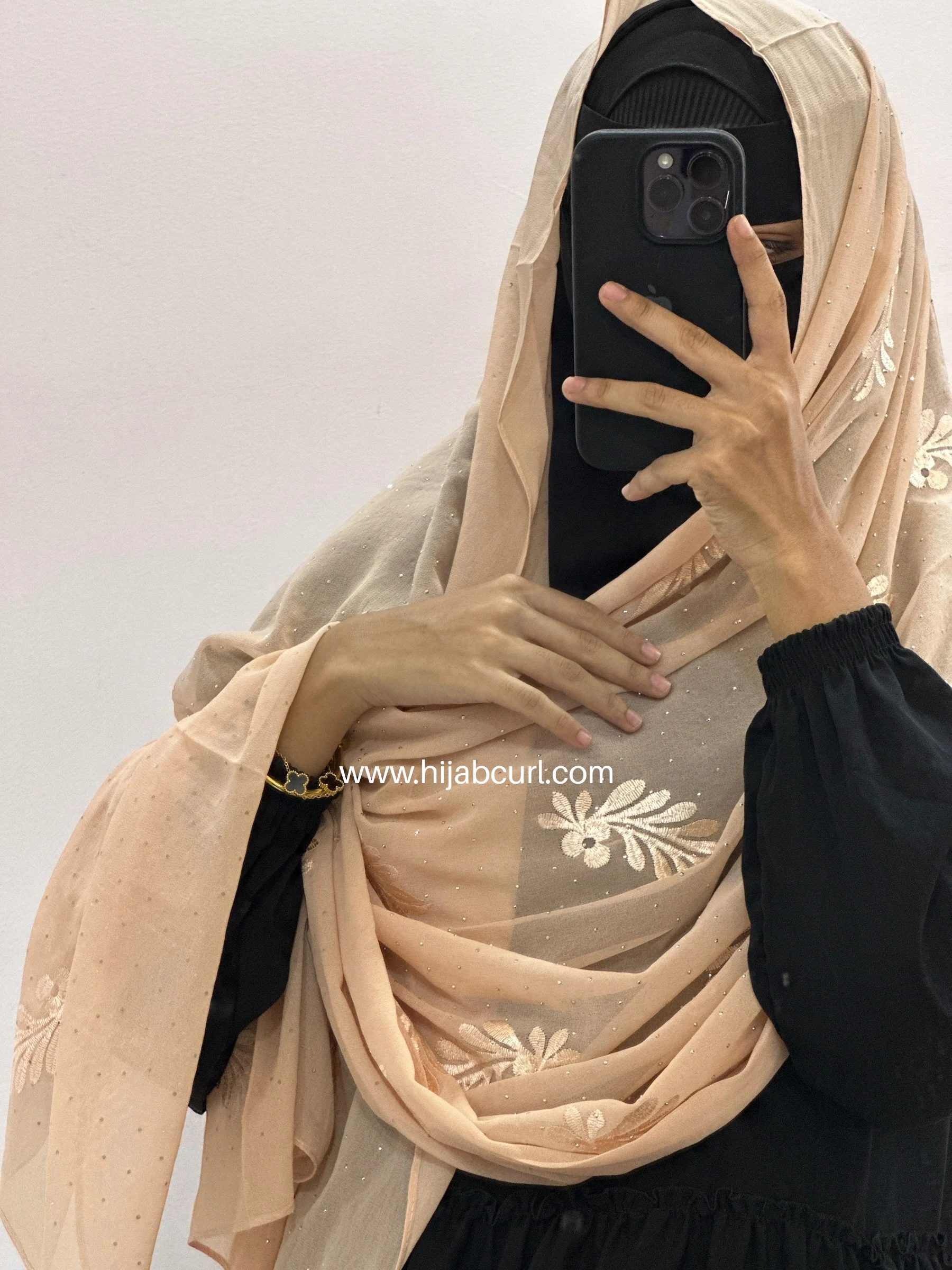Premium Chiffon Embroidered Hijab - Image 10