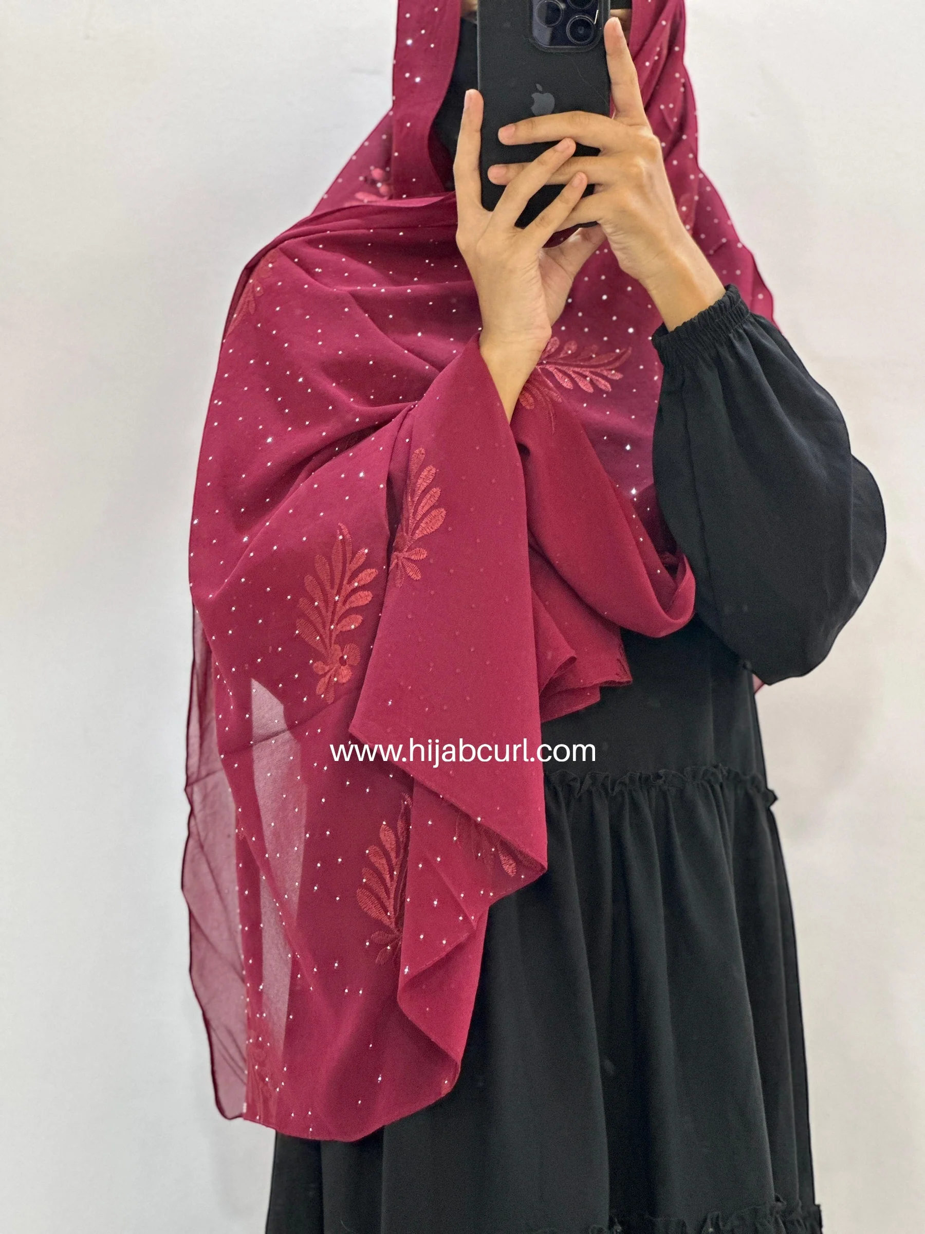 Premium Chiffon Embroidered Hijab - Image 17