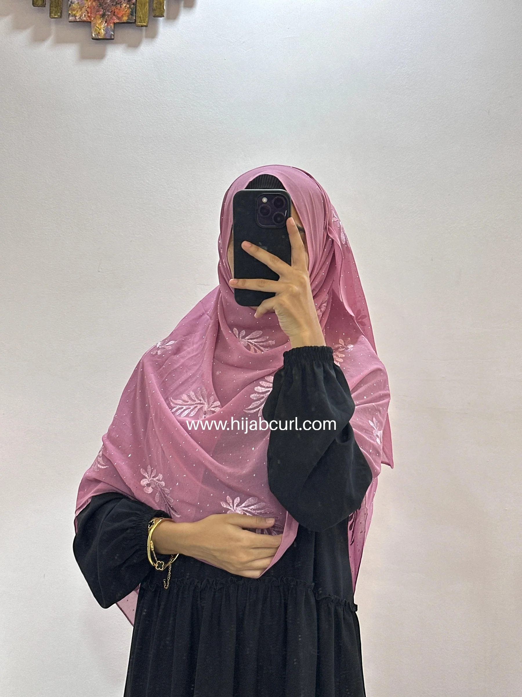 Premium Chiffon Embroidered Hijab - Image 34