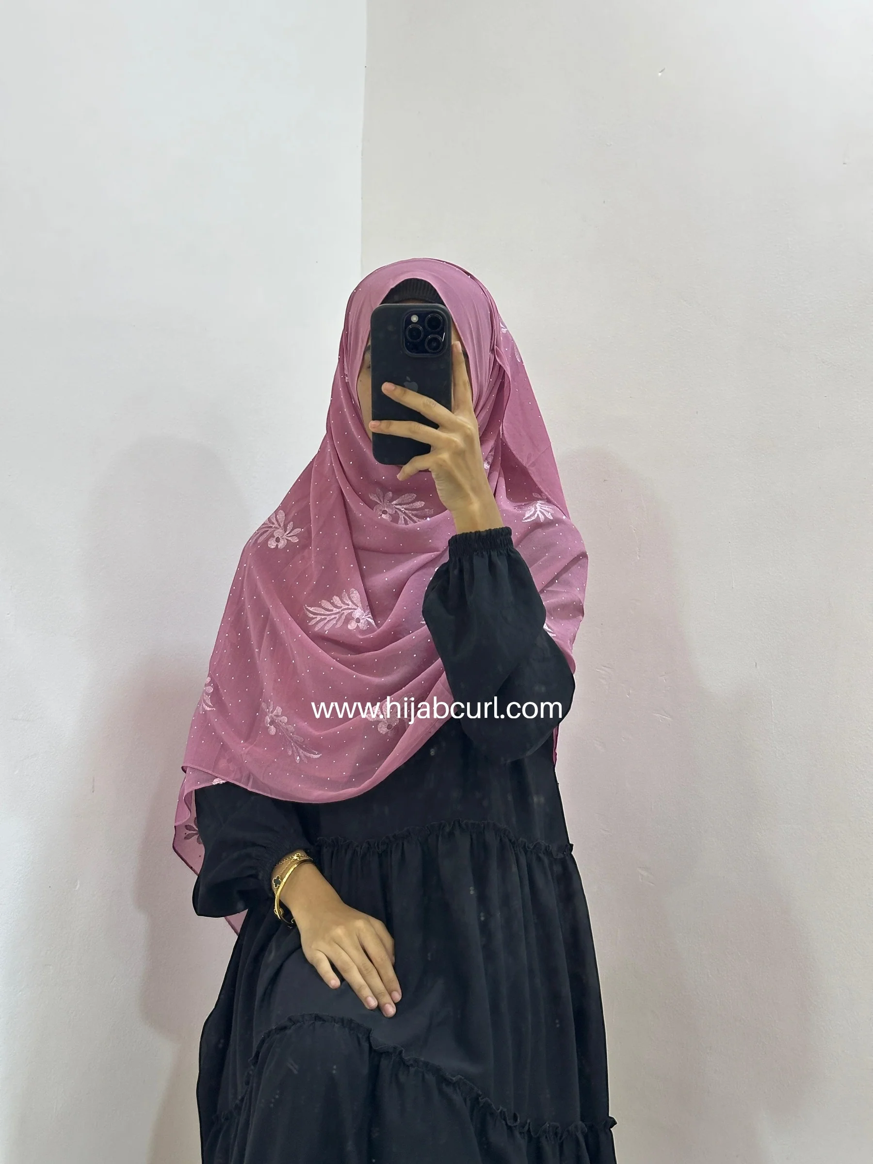 Premium Chiffon Embroidered Hijab - Image 35