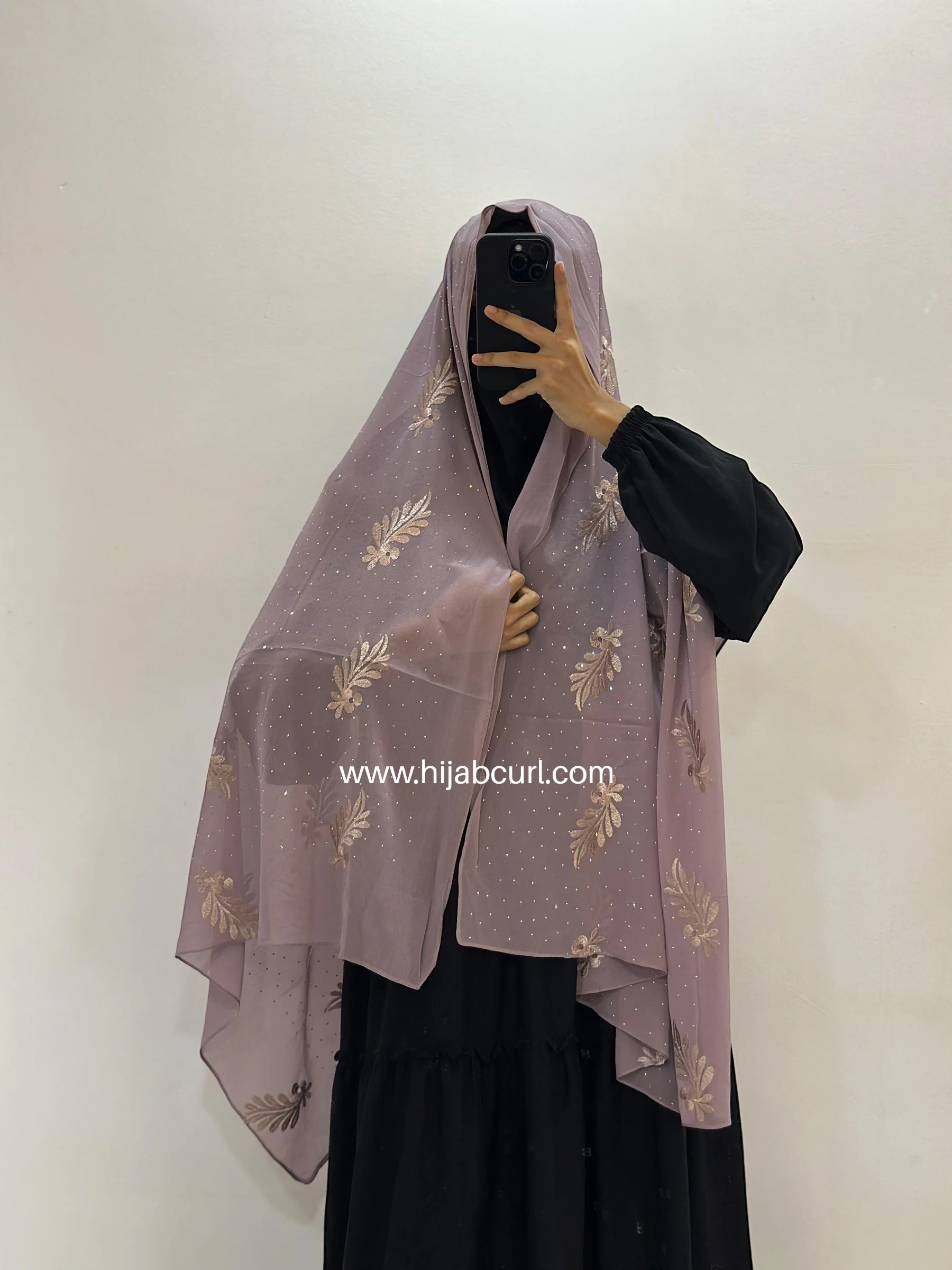 Premium Chiffon Embroidered Hijab - Image 4