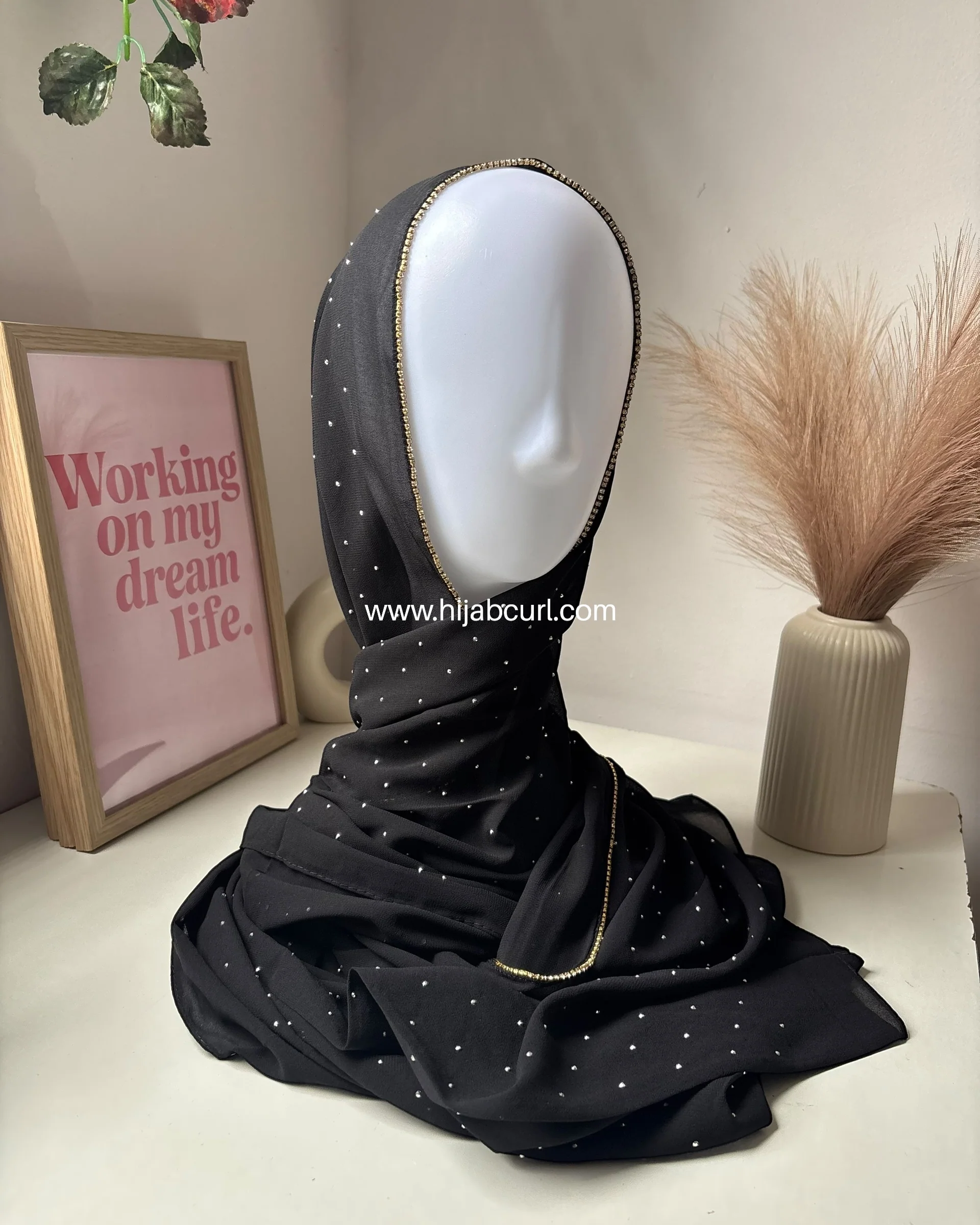 Rhinestone Chiffon Hijab - Image 10