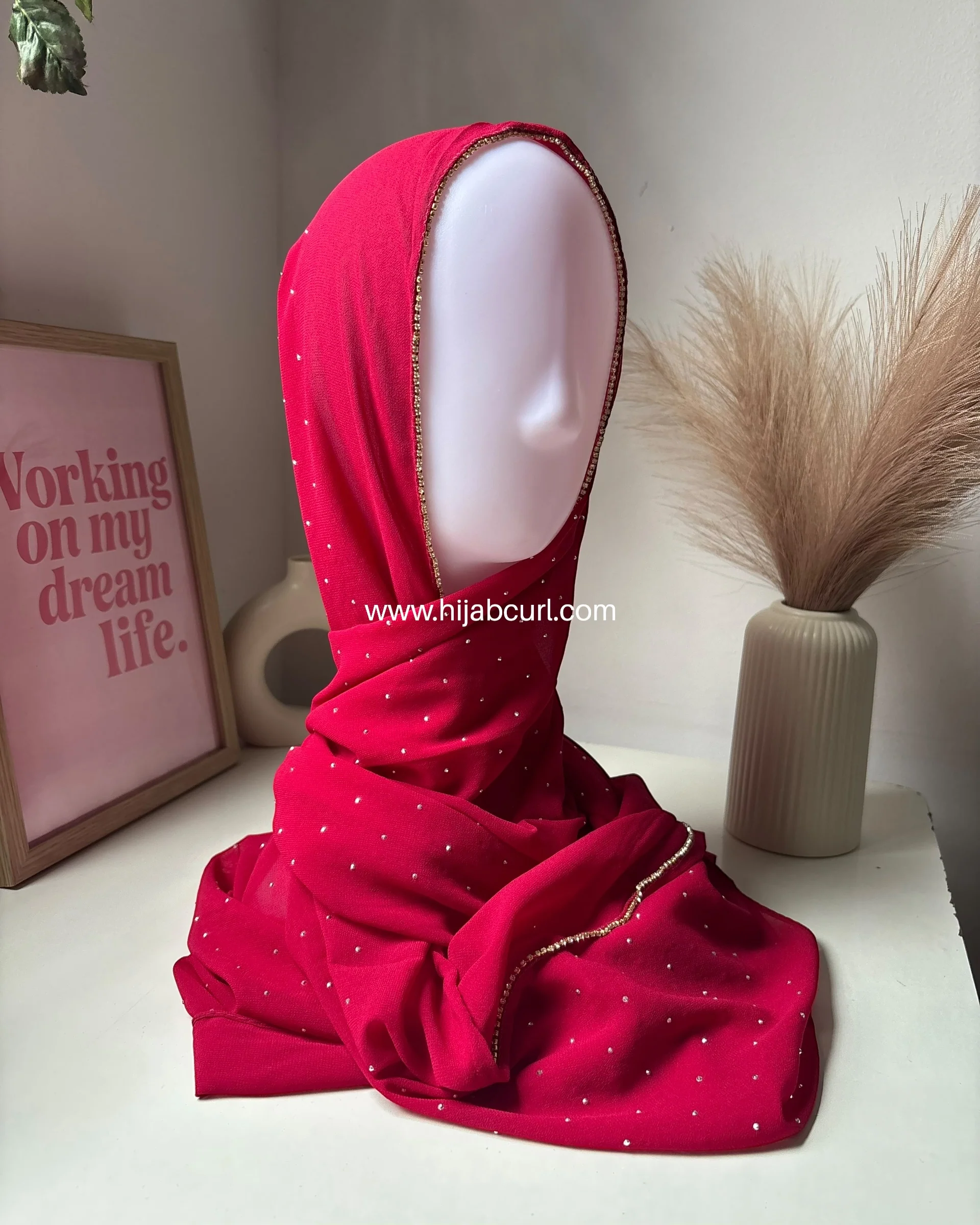 Rhinestone Chiffon Hijab - Image 11