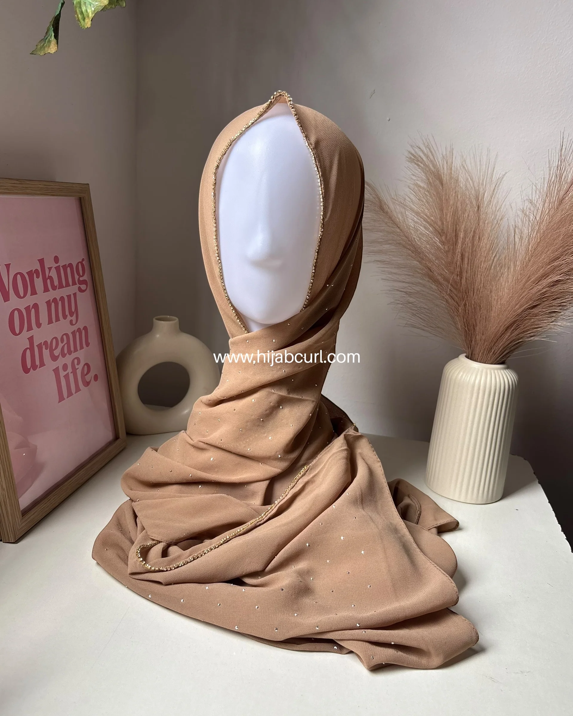 Rhinestone Chiffon Hijab - Image 12