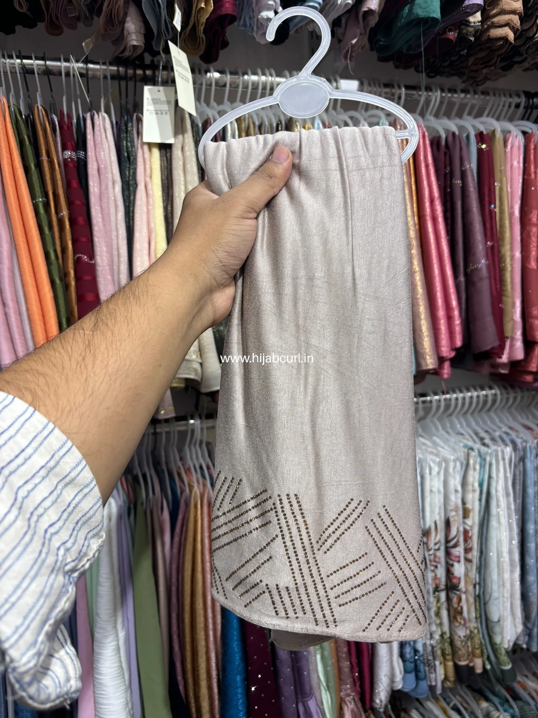 Jersey Hijab - Border Stone Work - Image 5